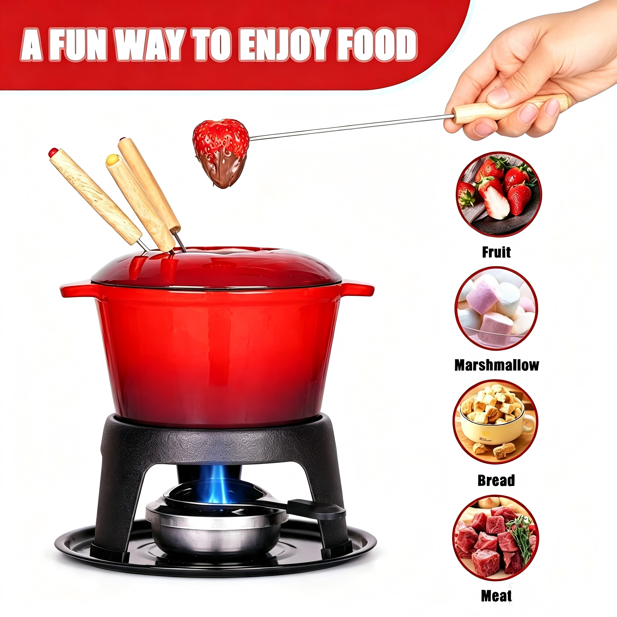 Cast Iron Fondue Set