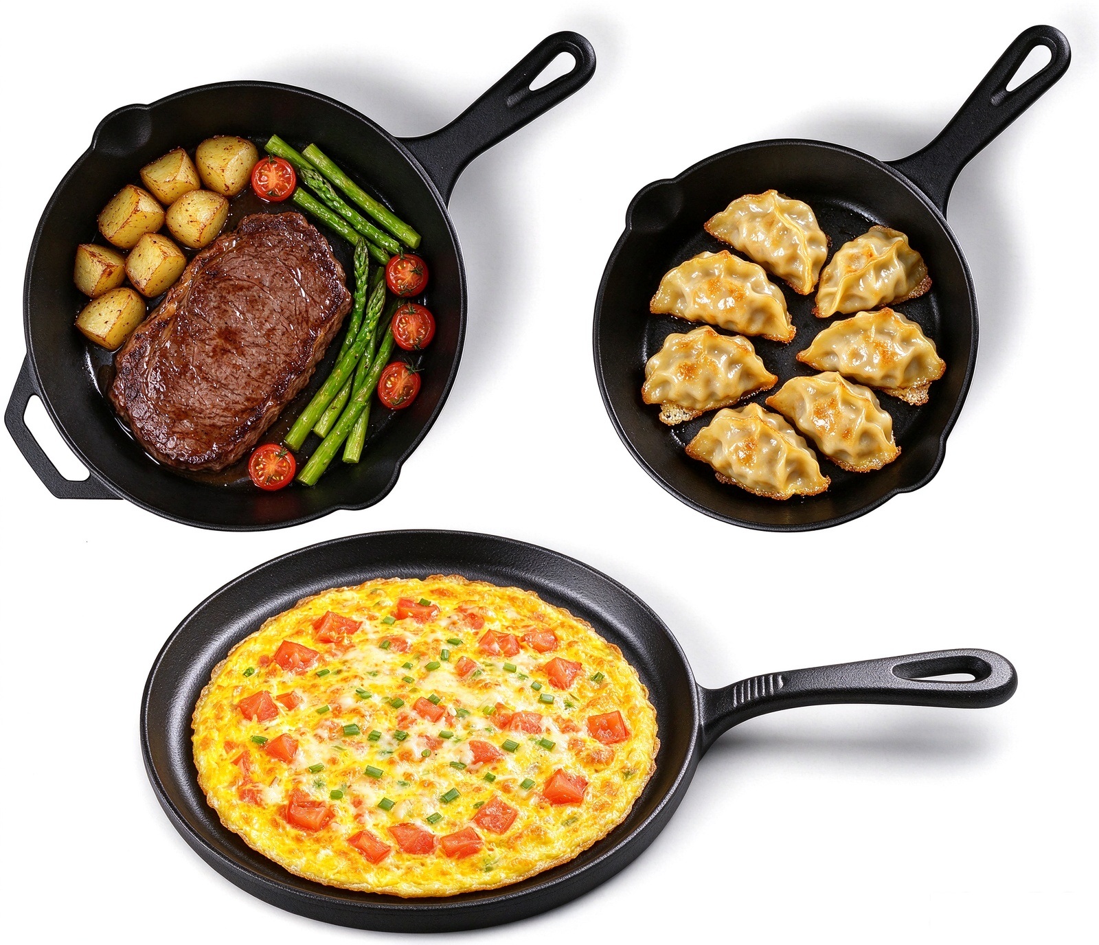 Cast Iron Cookware Set JTPS-5 PCS SET