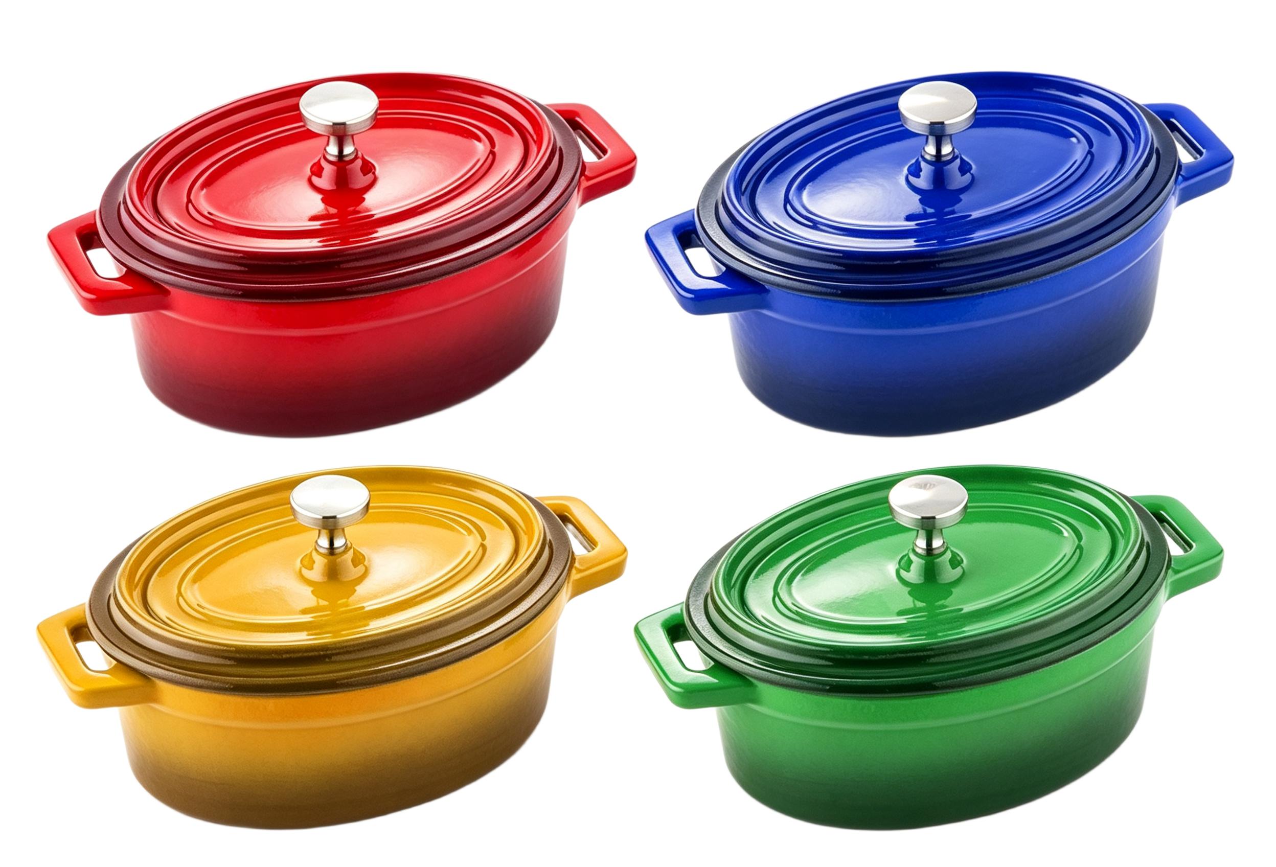 Mini Oval Enamel Cast Iron Cocotte/Casserole Pot/JTEC-345E