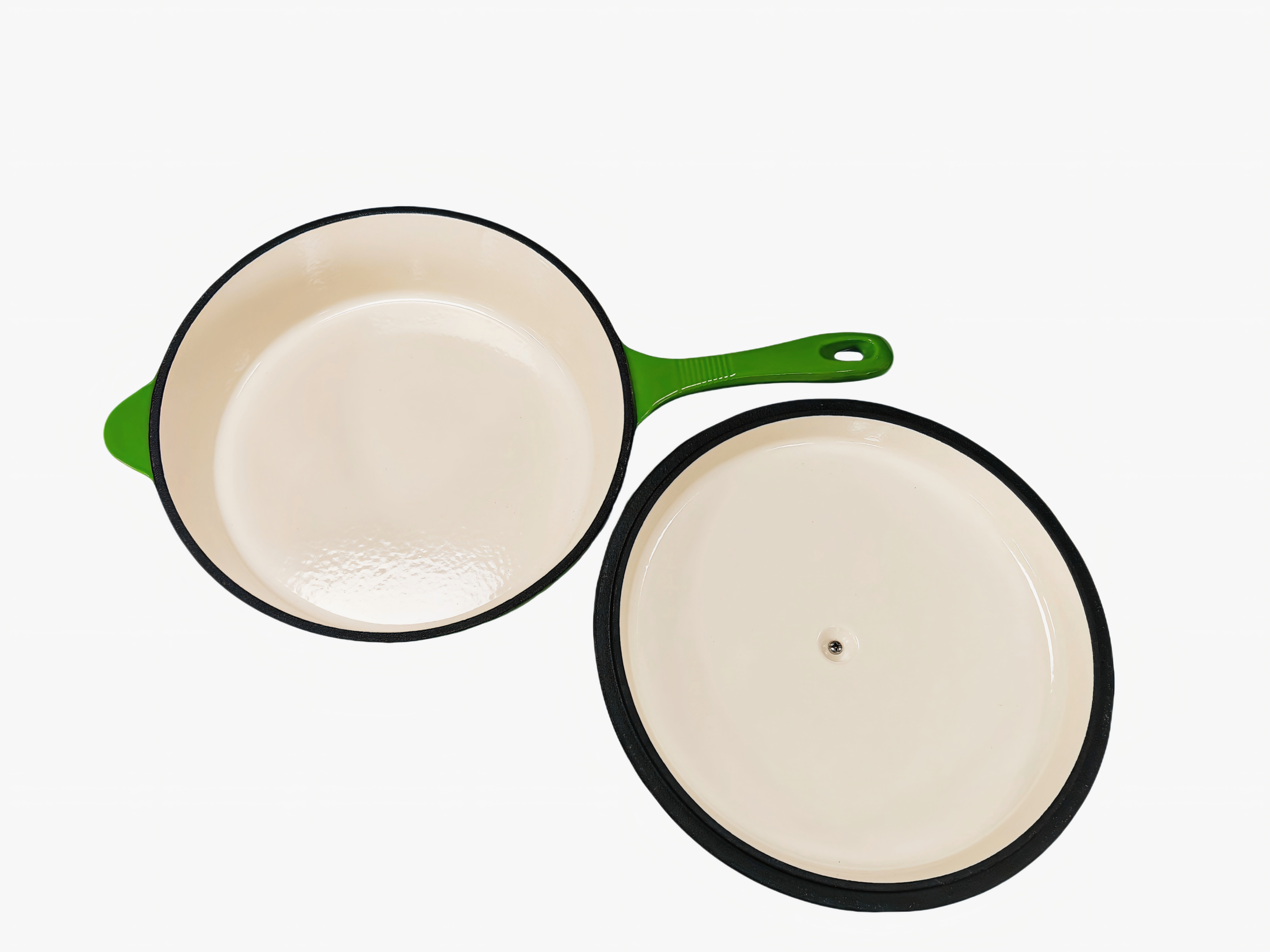 Enamel Cast Iron Saute Pan/Deep Skillet /JTEC-369B