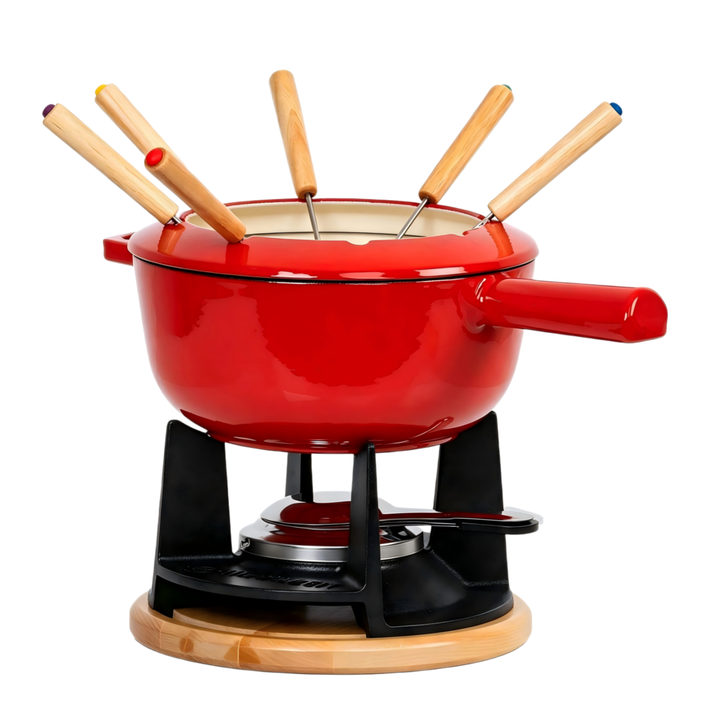 Enameled Cast Iron Cheese Fondue Pot/Sauce Pan/JTFP-209