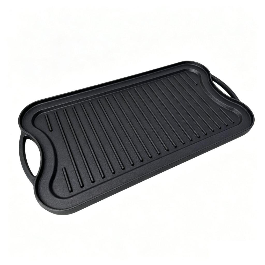 Cast Iron Reversible Grill Griddle with Curved Side Handles JTGR-303