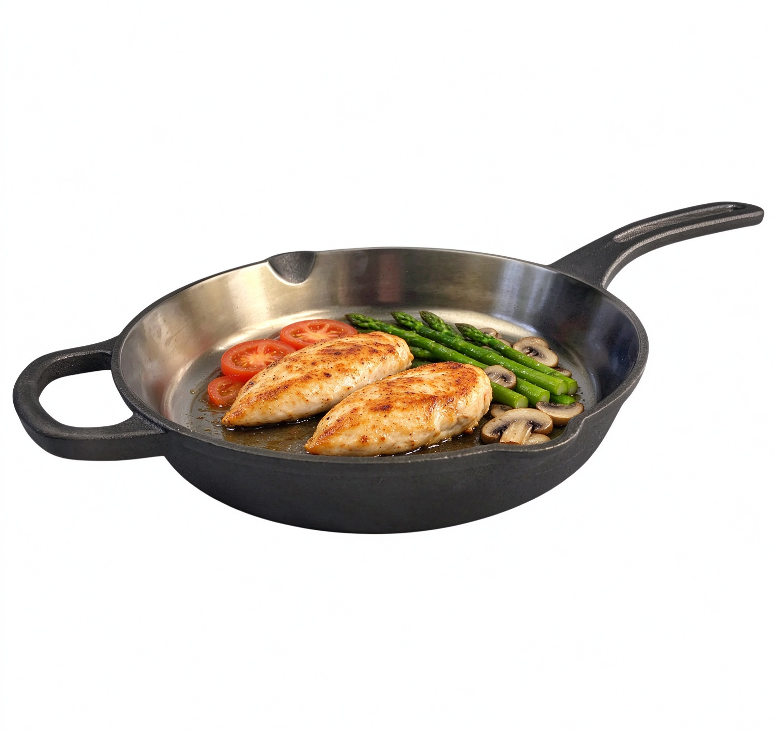 Polished Cast Iron Cookware Skillet JTPP-26P