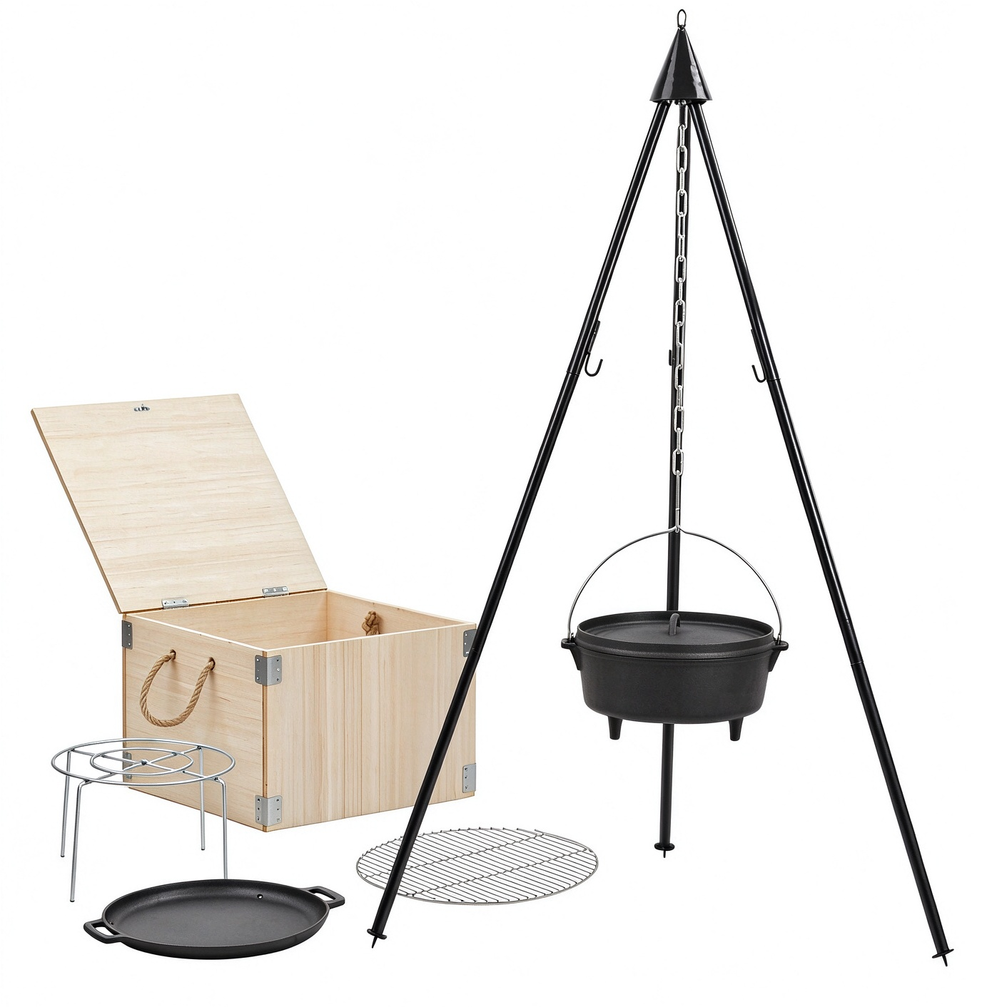 Outdoor Cast Iron Dutch Oven Kit JTPS-1384
