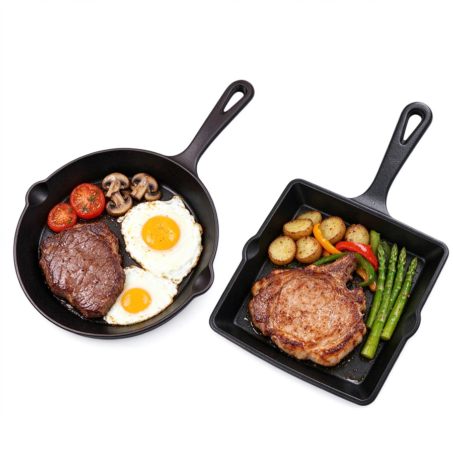 Cast Iron Frying Pan Set JTPS-2PCS Mini Skillet
