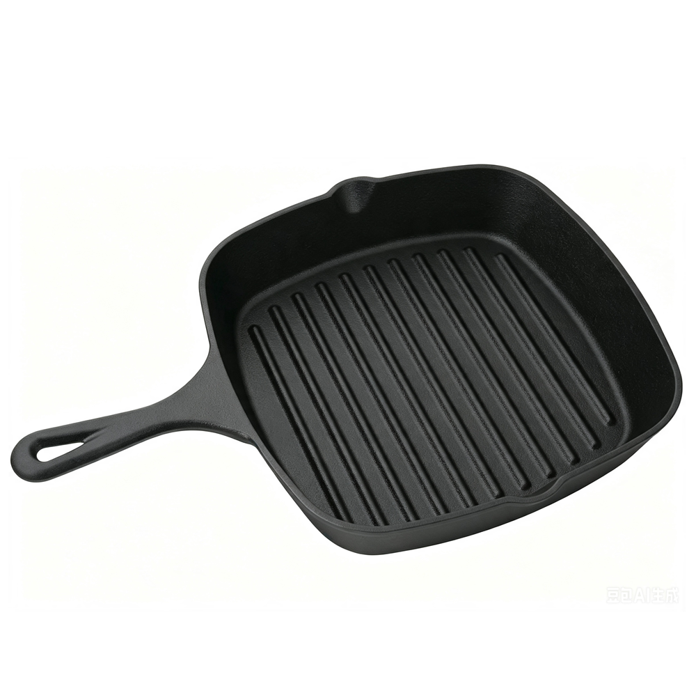 Cast Iron Fryin Pan Set JTPS-2PCS Skillet & Gril