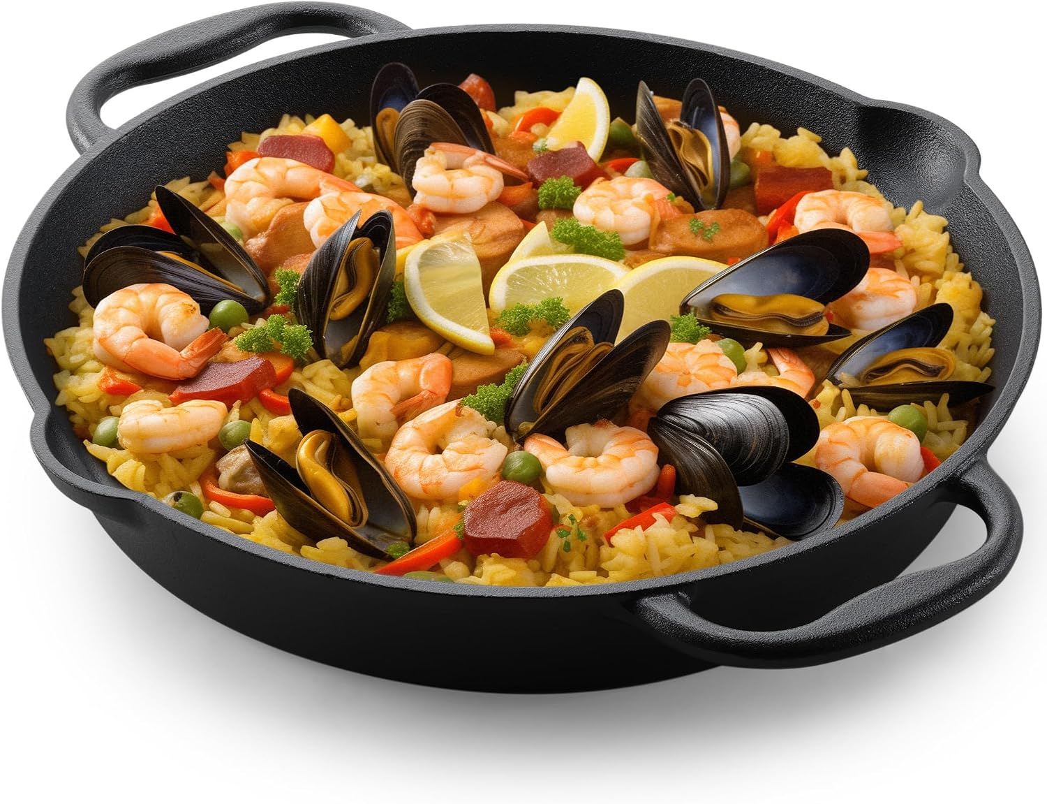Cast Iron Dual Handle Fry Pan / JTSDH-3030A 3530A 4030A