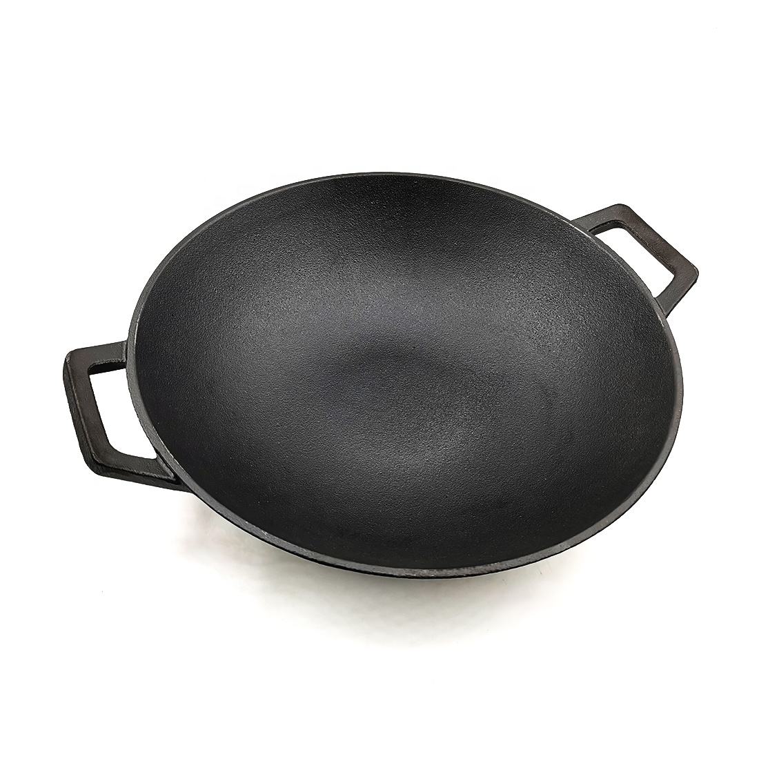 Thickened Flat-Bottom Cast Iron Wok JTWO-1015