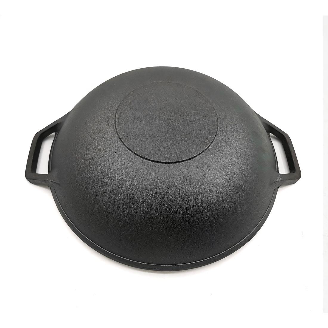 Thickened Flat-Bottom Cast Iron Wok JTWO-1015