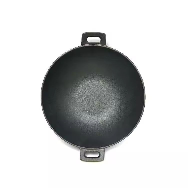 Thickened Flat-Bottom Cast Iron Wok JTWO-1316K