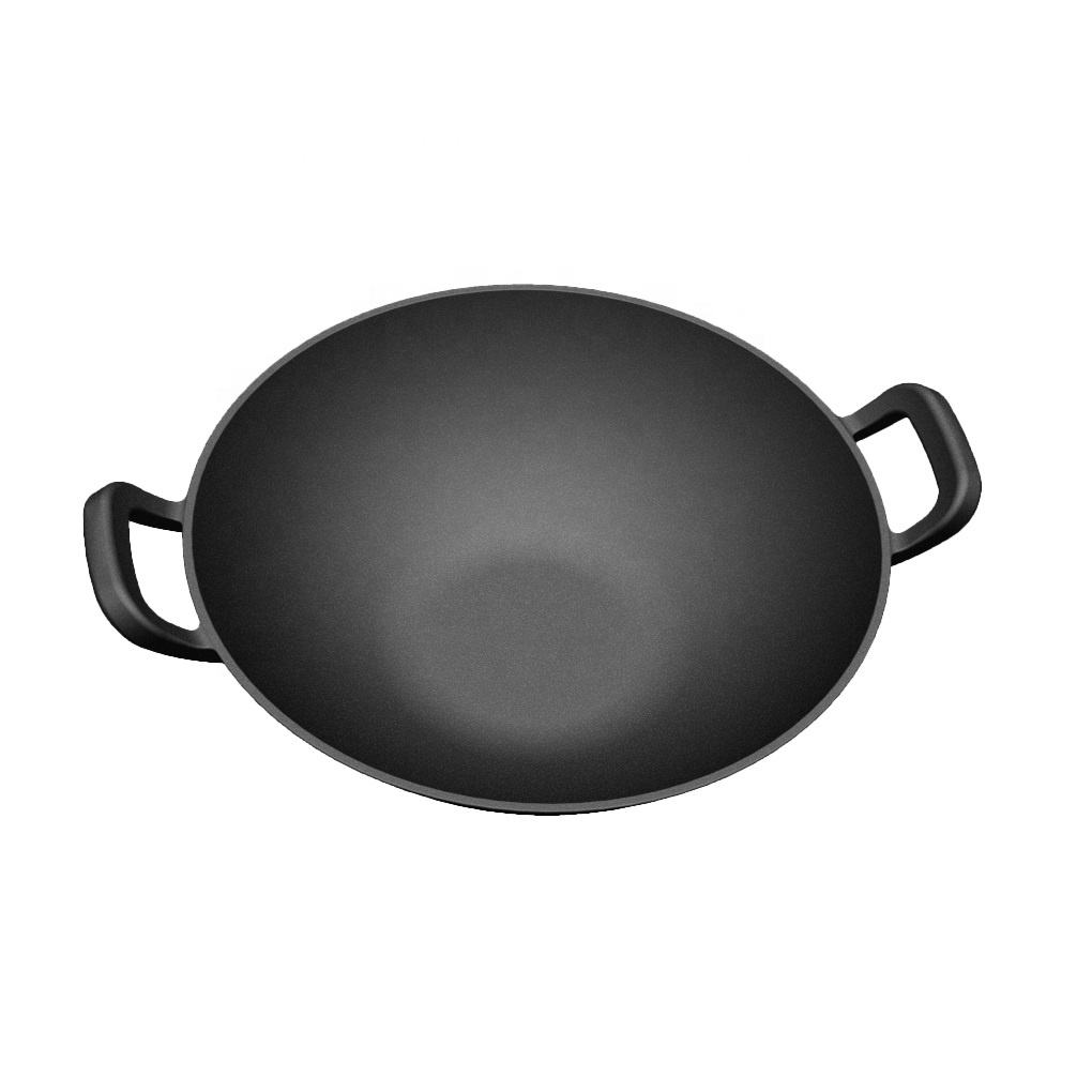 Flat-Bottom Cast Iron Wok JTWO-383A 383B 383C
