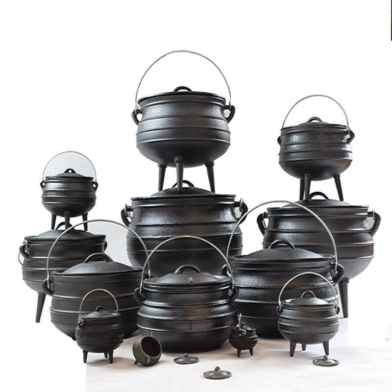 Outdoor Camping Stew Pot Cast Iron 3 Legs Potjie Pot