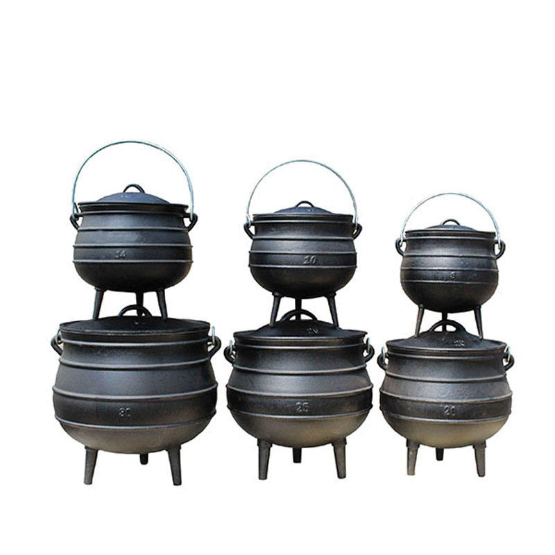 Outdoor Camping Stew Pot Cast Iron 3 Legs Potjie Pot