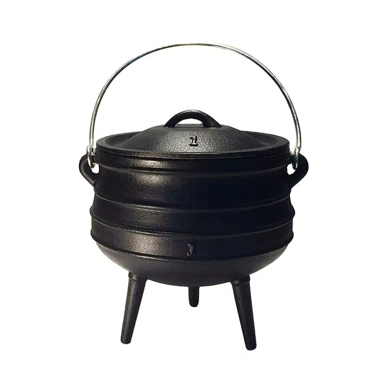 Outdoor Camping Stew Pot Cast Iron 3 Legs Potjie Pot