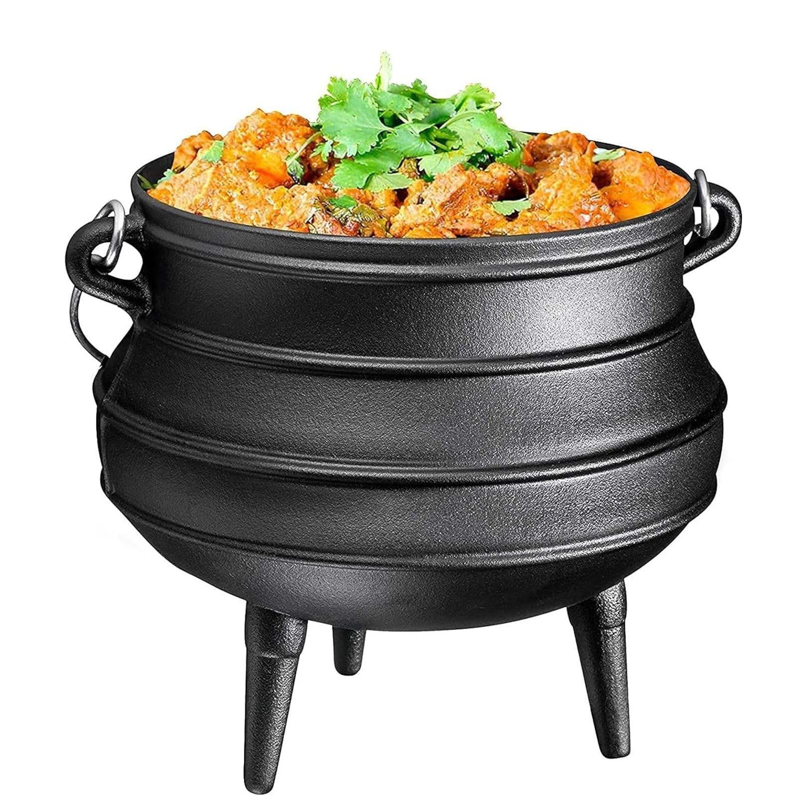 Outdoor Camping Stew Pot Cast Iron 3 Legs Potjie Pot