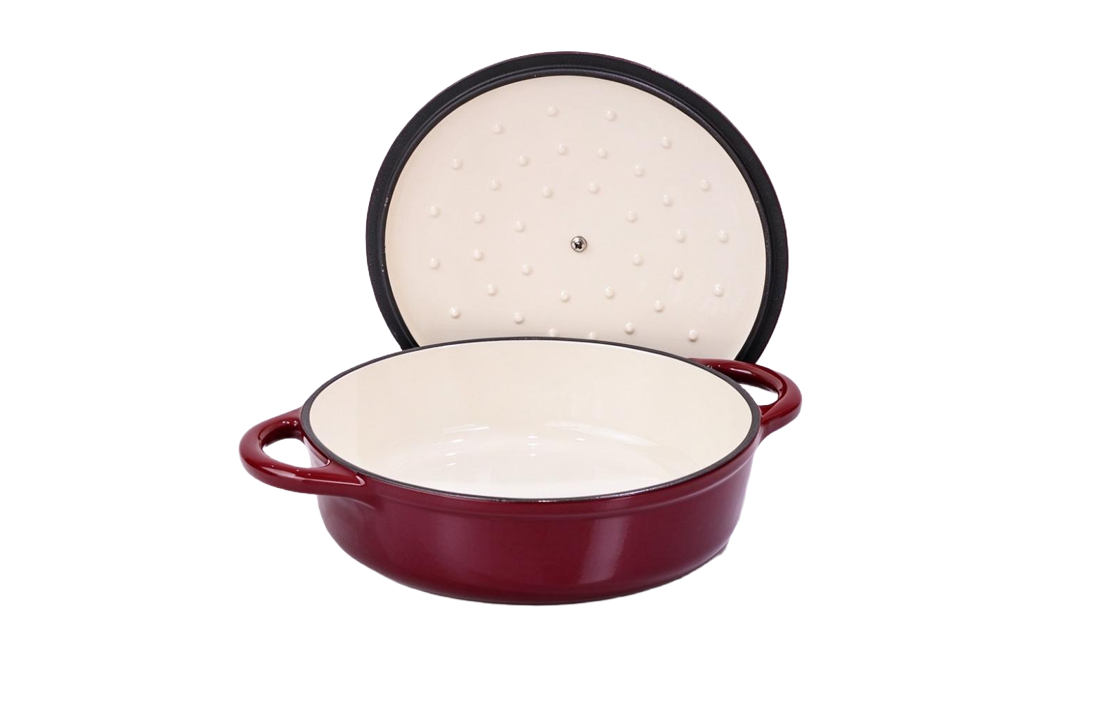 Enameled Cast Iron Shallow Dutch Oven/Braiser/JTEC-R24