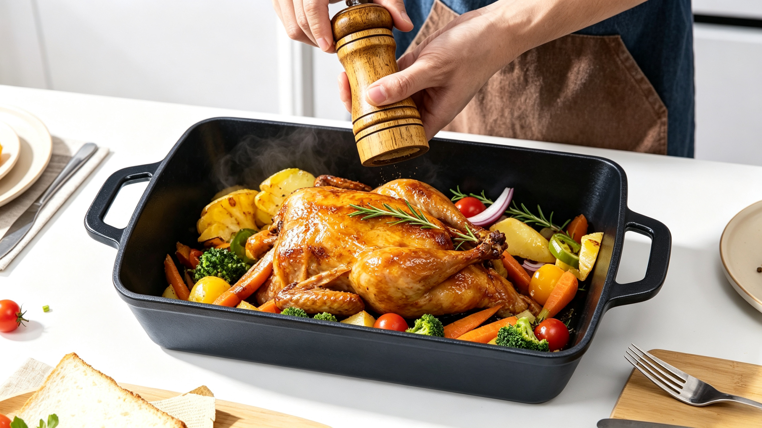 Cast Iron Deep Roasting Pan/Baking Dish/JTEDH-J33A